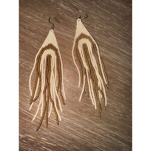 Beaded Fringe Earrings‎ Dangle Drop Bohemian Statement Jewelry